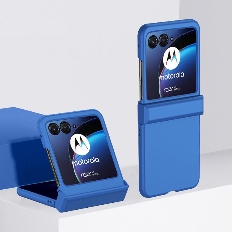 Uniqkart for Motorola Razr 40 Ultra 5G Hard PC Phone Cover Shockproof Hinge Protection Skin-touch Case - Dark Blue