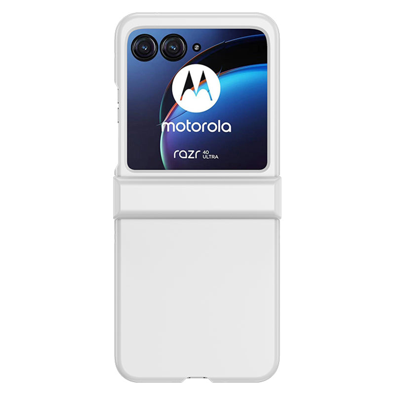 Uniqkart for Motorola Razr 40 Ultra 5G Hard PC Phone Cover Shockproof Hinge Protection Skin-touch Case - White