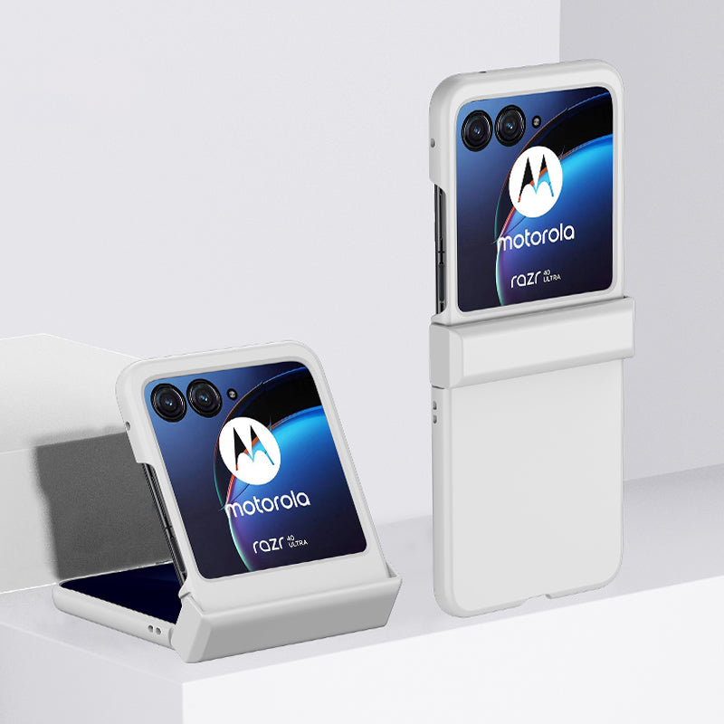 Uniqkart for Motorola Razr 40 Ultra 5G Hard PC Phone Cover Shockproof Hinge Protection Skin-touch Case - White