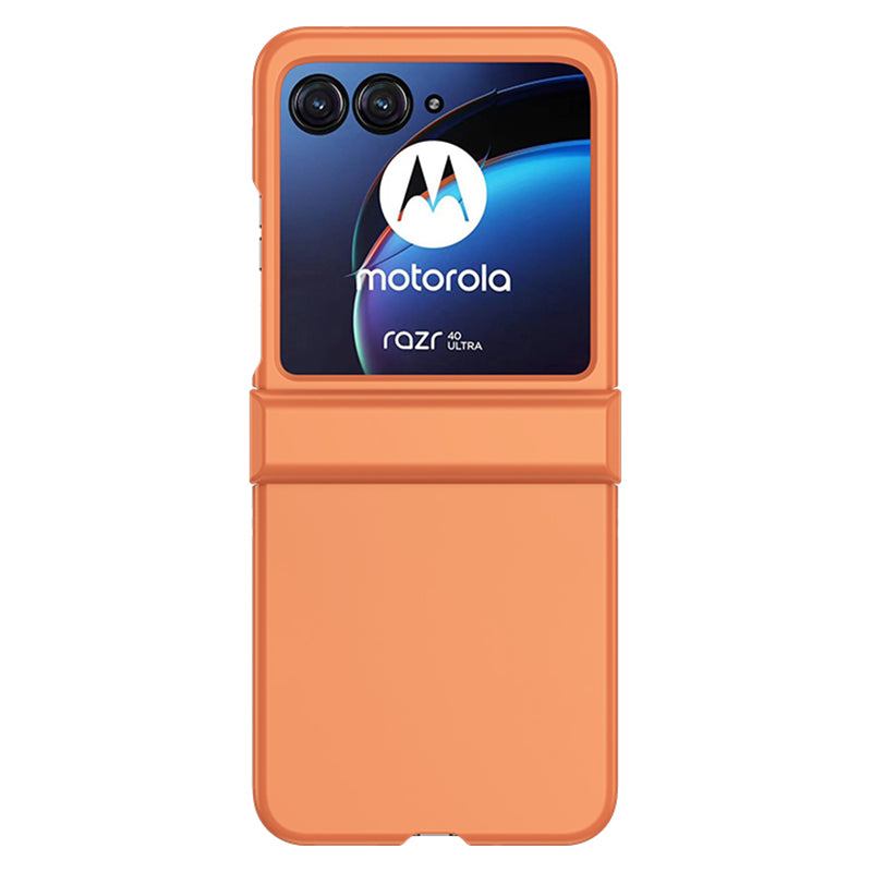 Uniqkart for Motorola Razr 40 Ultra 5G Hard PC Phone Cover Shockproof Hinge Protection Skin-touch Case - Orange