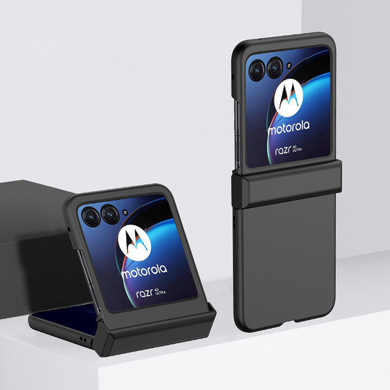 Uniqkart for Motorola Razr 40 Ultra 5G Hard PC Phone Cover Shockproof Hinge Protection Skin-touch Case - Black