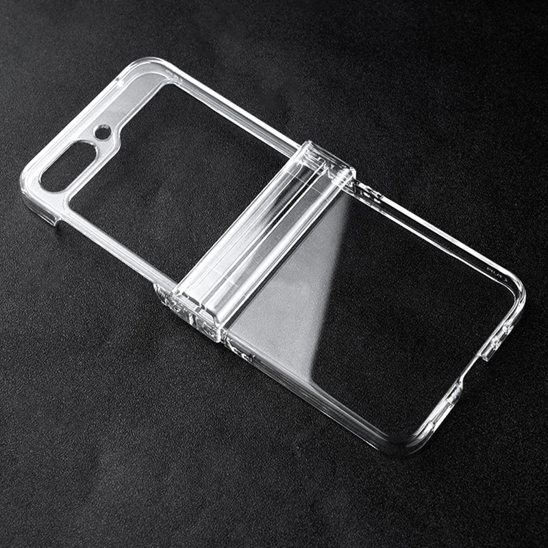 Uniqkart for Samsung Galaxy Z Flip5 5G Crystal Clear Case Hinge Protection Hard PC Shockproof Phone Cover