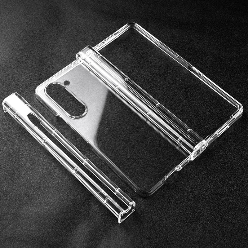 Uniqkart for Samsung Galaxy Z Fold5 5G Hard PC Clear Back Cover Hinge Protection Anti-Scratch Phone Case