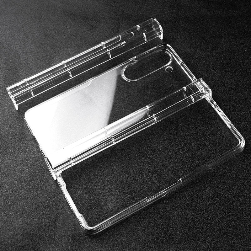 Uniqkart for Samsung Galaxy Z Fold5 5G Hard PC Clear Back Cover Hinge Protection Anti-Scratch Phone Case