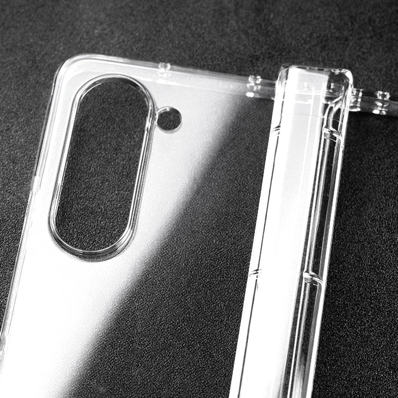 Uniqkart for Samsung Galaxy Z Fold5 5G Hard PC Clear Back Cover Hinge Protection Anti-Scratch Phone Case