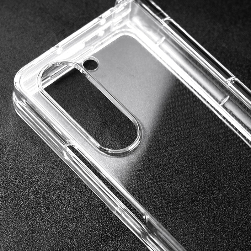 Uniqkart for Samsung Galaxy Z Fold5 5G Hard PC Clear Back Cover Hinge Protection Anti-Scratch Phone Case