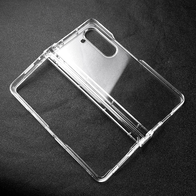 Uniqkart for Samsung Galaxy Z Fold5 5G Hard PC Clear Back Cover Hinge Protection Anti-Scratch Phone Case