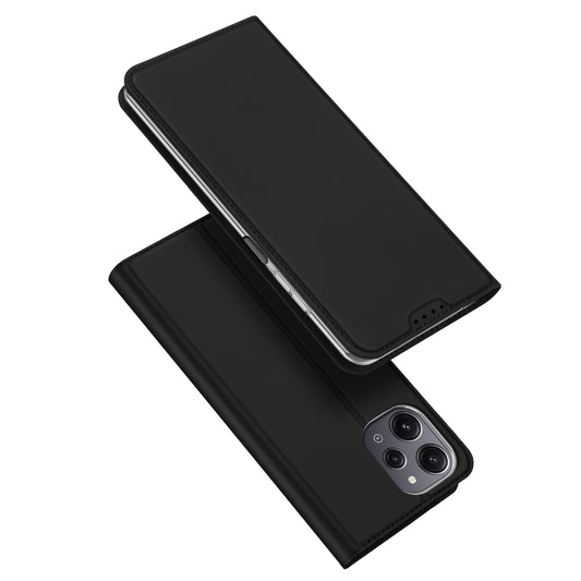 DUX DUCIS Skin Pro Series for Xiaomi Redmi 12 4G / 12R 4G Card Holder PU Leather Phone Case Flip Stand Cover - Black