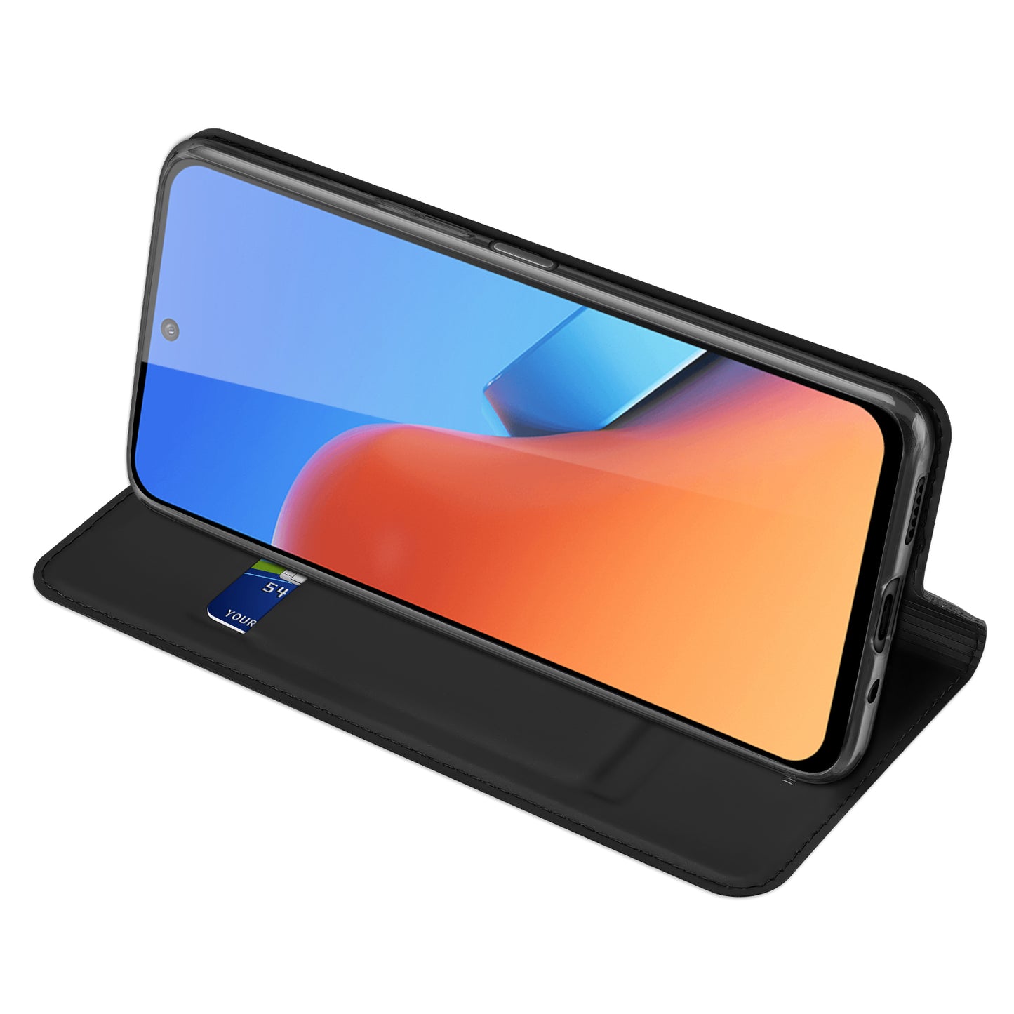 DUX DUCIS Skin Pro Series for Xiaomi Redmi 12 4G / 12R 4G Card Holder PU Leather Phone Case Flip Stand Cover - Black