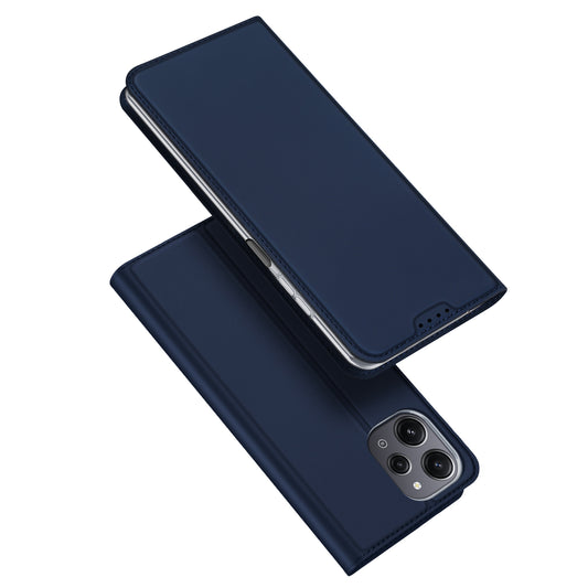 DUX DUCIS Skin Pro Series for Xiaomi Redmi 12 4G / 12R 4G Card Holder PU Leather Phone Case Flip Stand Cover - Blue