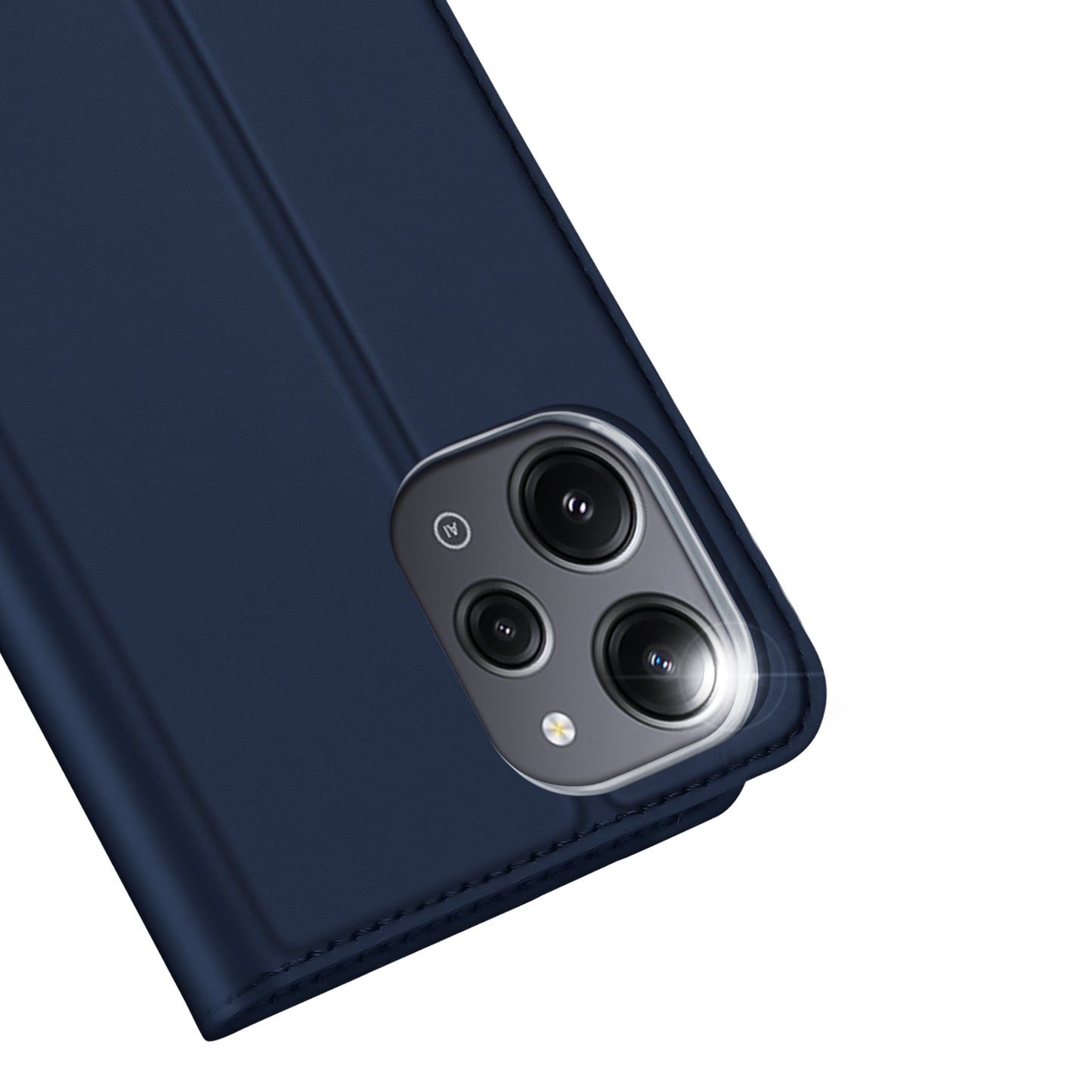 DUX DUCIS Skin Pro Series for Xiaomi Redmi 12 4G / 12R 4G Card Holder PU Leather Phone Case Flip Stand Cover - Blue