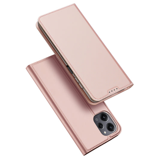DUX DUCIS Skin Pro Series for Xiaomi Redmi 12 4G / 12R 4G Card Holder PU Leather Phone Case Flip Stand Cover - Pink
