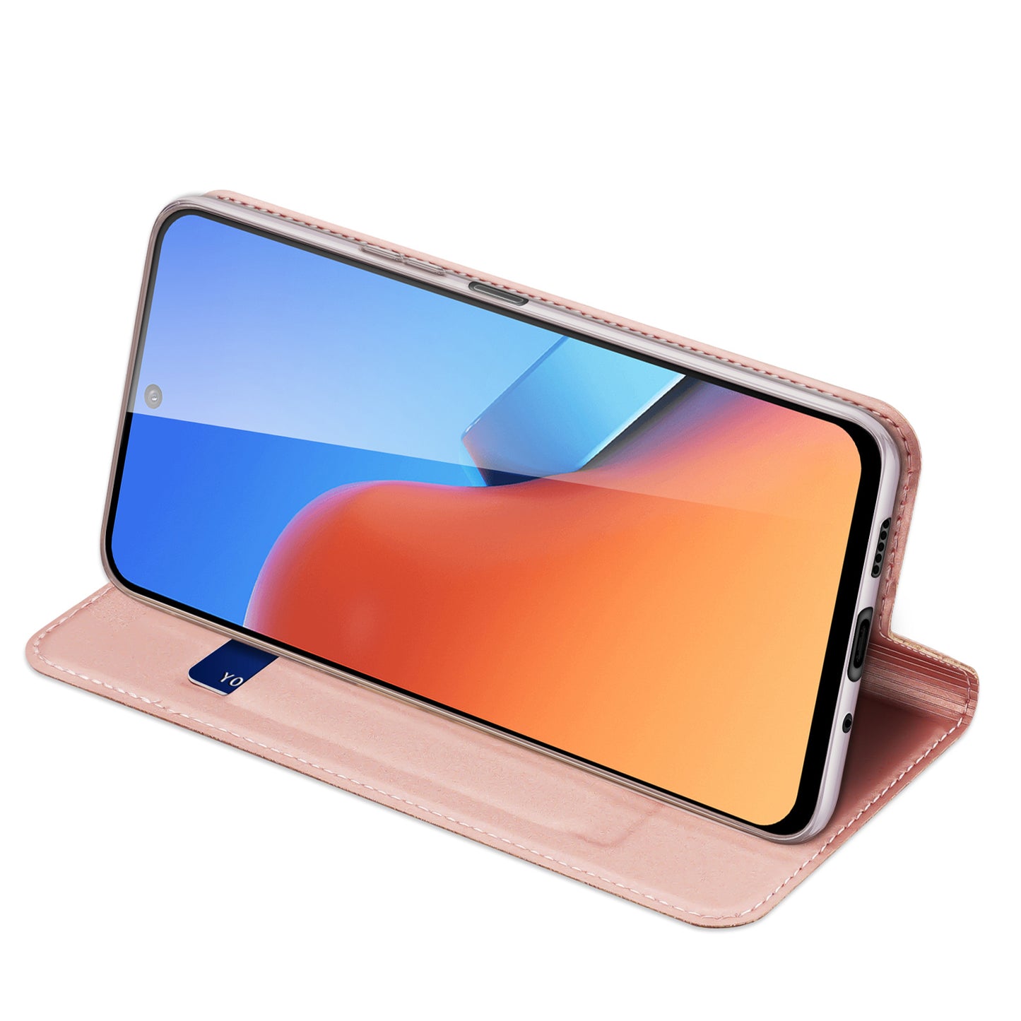 DUX DUCIS Skin Pro Series for Xiaomi Redmi 12 4G / 12R 4G Card Holder PU Leather Phone Case Flip Stand Cover - Pink