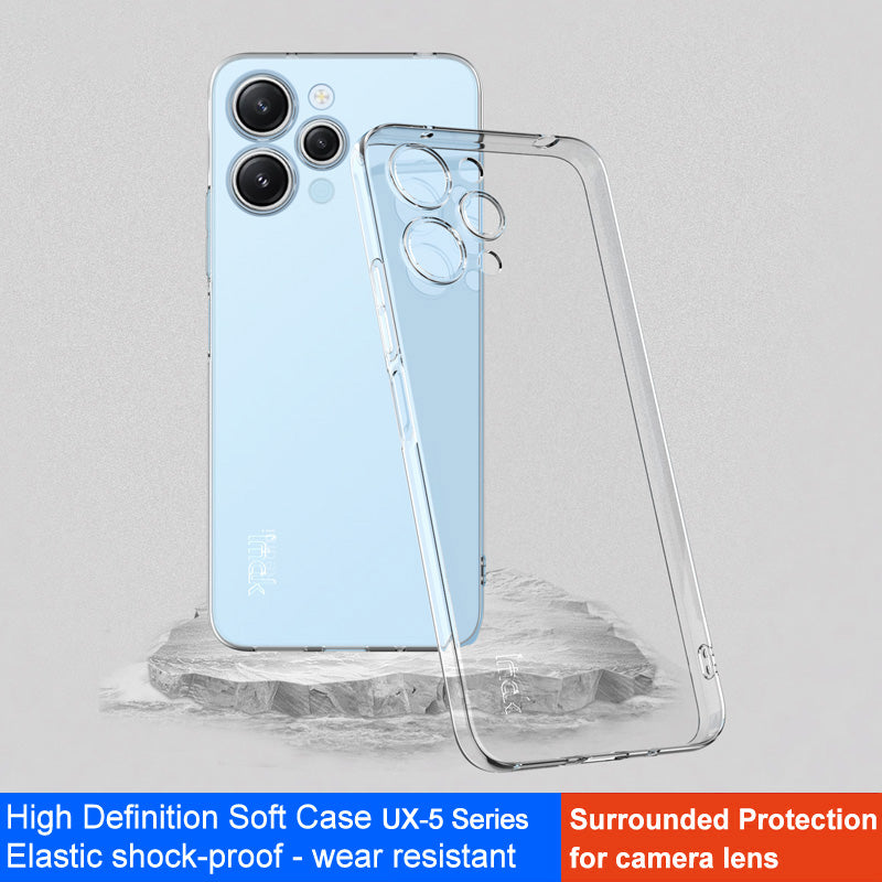IMAK UX-5 Series Phone Case for Xiaomi Redmi 12 4G Anti-scratch Transparent TPU Cover