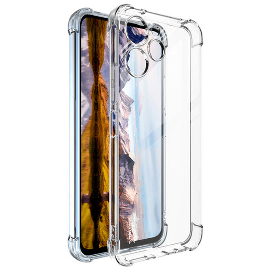 IMAK For Xiaomi Redmi 12 4G Phone Case Four Corner Shock-Absorbed Clear Back Cover TPU Shell - Transparent