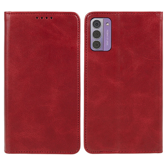 Uniqkart for Nokia G42 Calf Texture Scratch Resistant PU Leather Cover Flip Stand Wallet Phone Case - Red