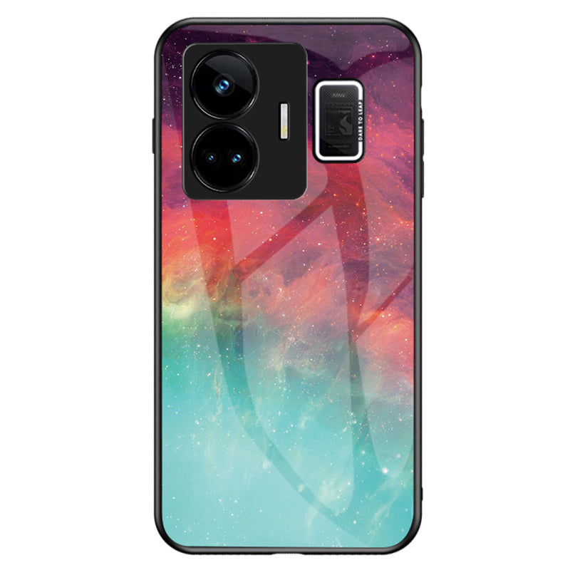 Uniqkart for Realme GT Neo 5 5G Starry Sky Pattern Phone Case PC+TPU+Tempered Glass Anti-drop Cover - Color Starry Sky