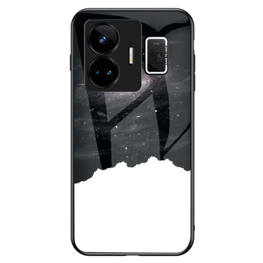 Uniqkart for Realme GT Neo 5 5G Starry Sky Pattern Phone Case PC+TPU+Tempered Glass Anti-drop Cover - Cosmic Starry Sky