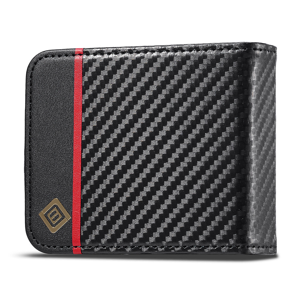 Uniqkart For Samsung Galaxy Z Flip3 5G PU Leather Case Carbon Fiber Texture Card Holder Phone Cover - Vertical Stripe