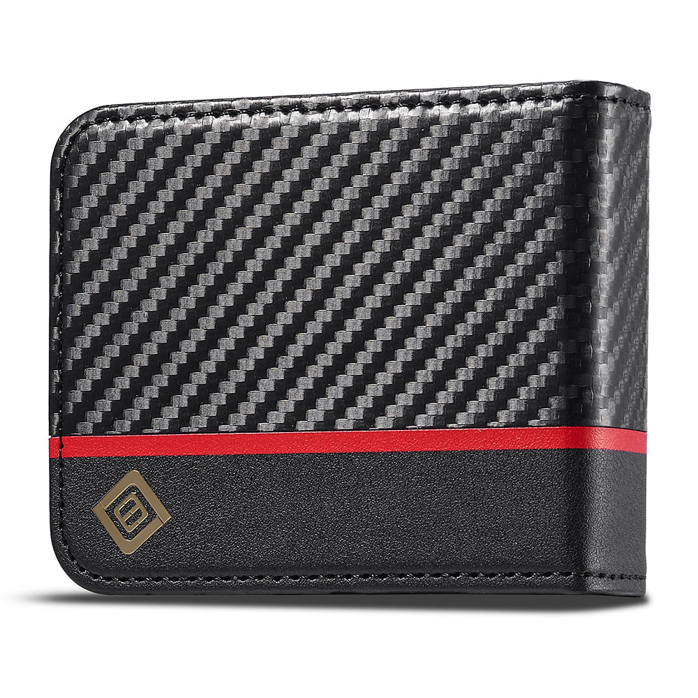 LC.IMEEKE Leather Phone Case for Samsung Galaxy Z Flip4 5G , Carbon Fiber Texture Card Slot Cover - Horizontal Stripe