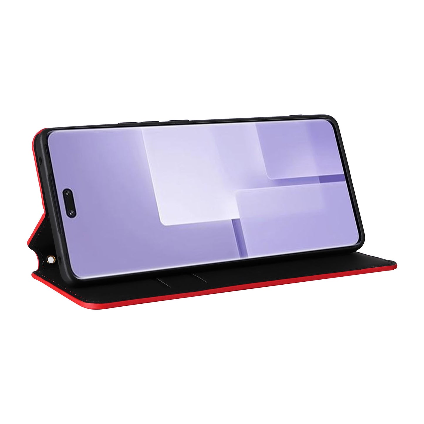 Uniqkart for Xiaomi Civi 3 5G Rhombus Imprinted Stand Case PU Leather Wallet Phone Cover - Red