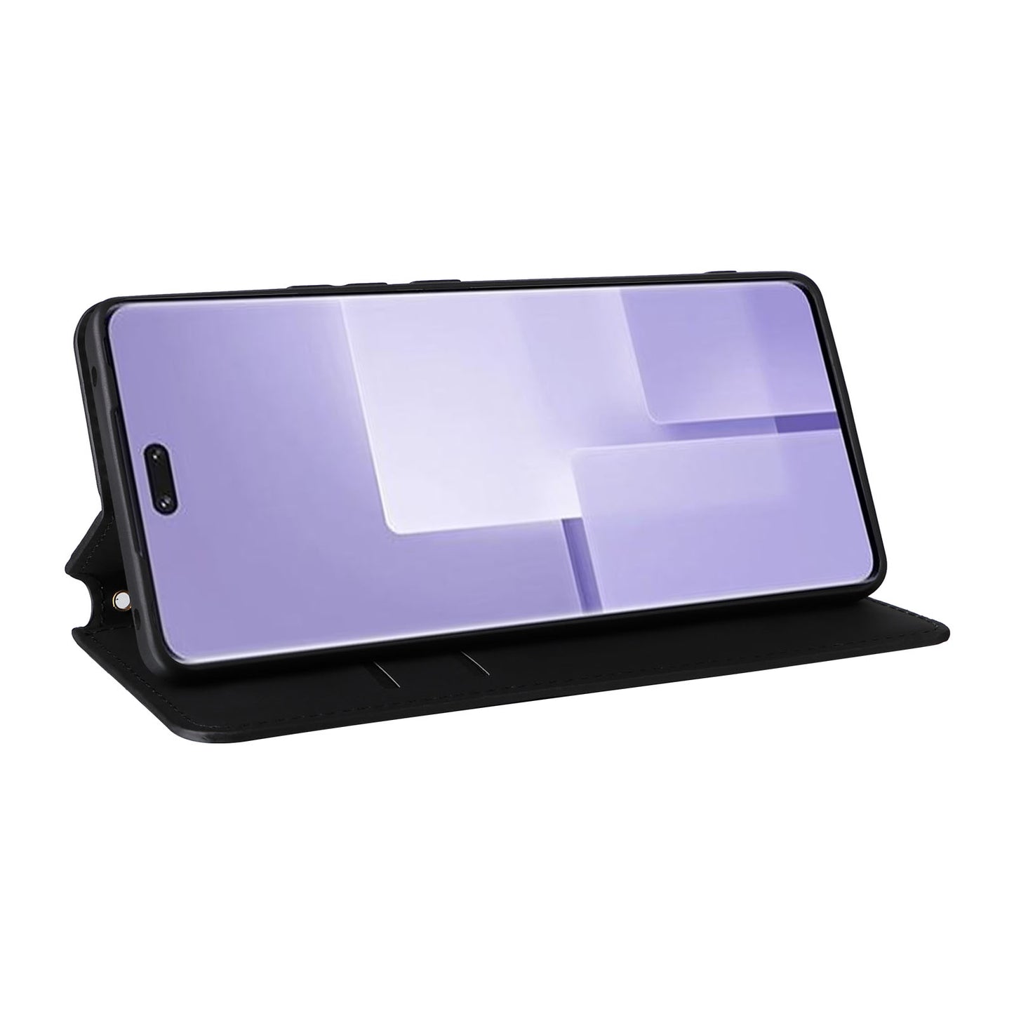 Uniqkart for Xiaomi Civi 3 5G Rhombus Imprinted Stand Case PU Leather Wallet Phone Cover - Black