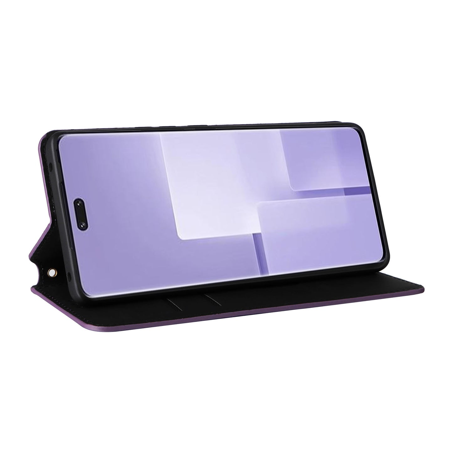 Uniqkart for Xiaomi Civi 3 5G Rhombus Imprinted Stand Case PU Leather Wallet Phone Cover - Purple