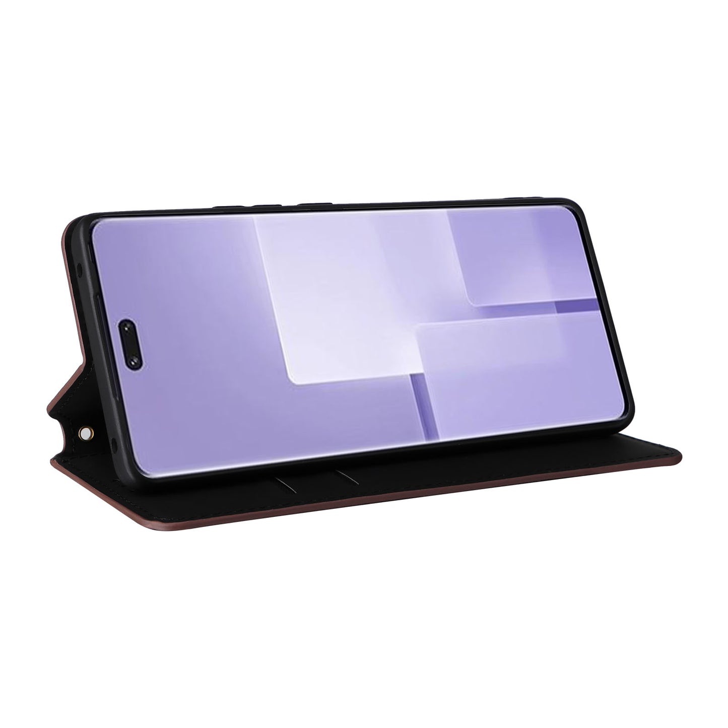 Uniqkart for Xiaomi Civi 3 5G Rhombus Imprinted Stand Case PU Leather Wallet Phone Cover - Brown
