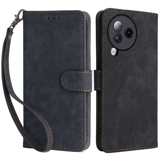 Uniqkart for Xiaomi Civi 3 5G RFID Blocking Phone Cover Shockproof Leather Wallet Stand Case - Black