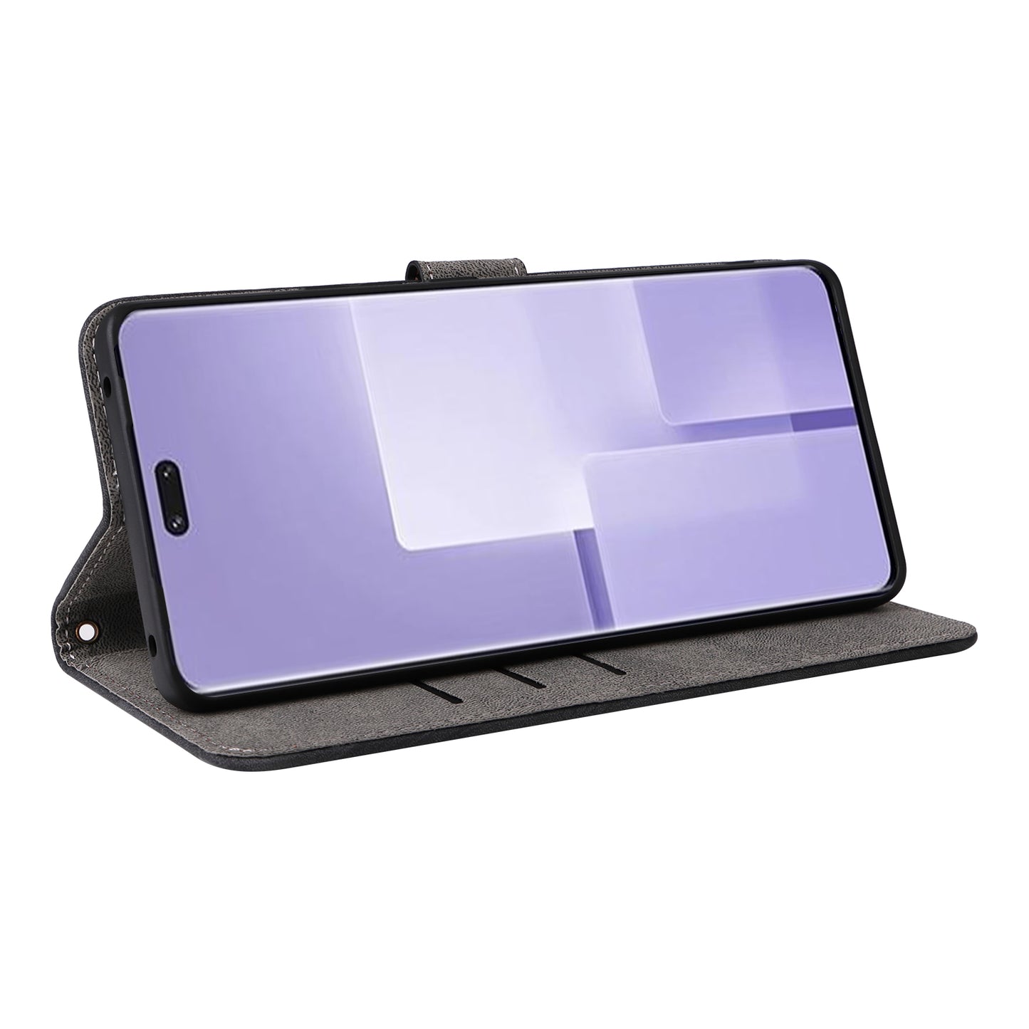 Uniqkart for Xiaomi Civi 3 5G RFID Blocking Phone Cover Shockproof Leather Wallet Stand Case - Black