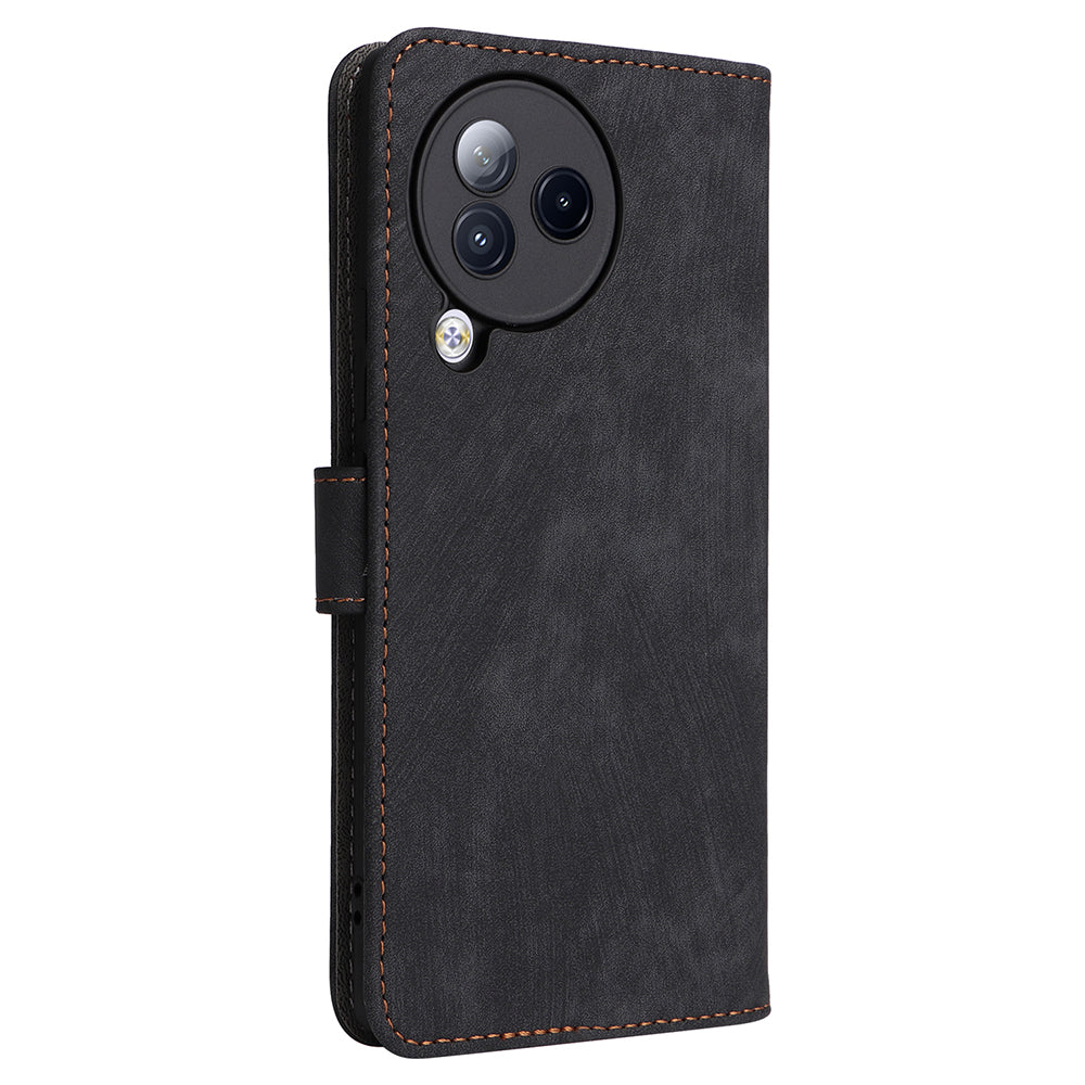 Uniqkart for Xiaomi Civi 3 5G RFID Blocking Phone Cover Shockproof Leather Wallet Stand Case - Black