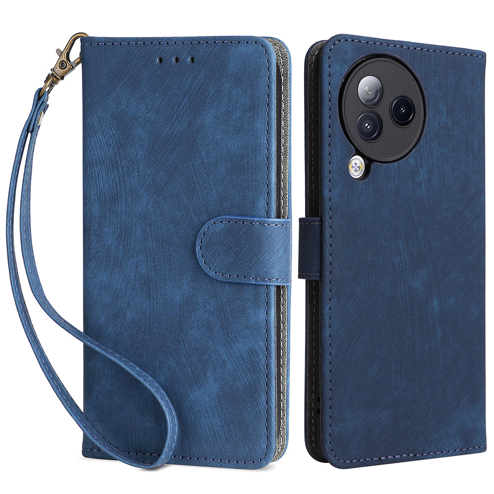 Uniqkart for Xiaomi Civi 3 5G RFID Blocking Phone Cover Shockproof Leather Wallet Stand Case - Blue