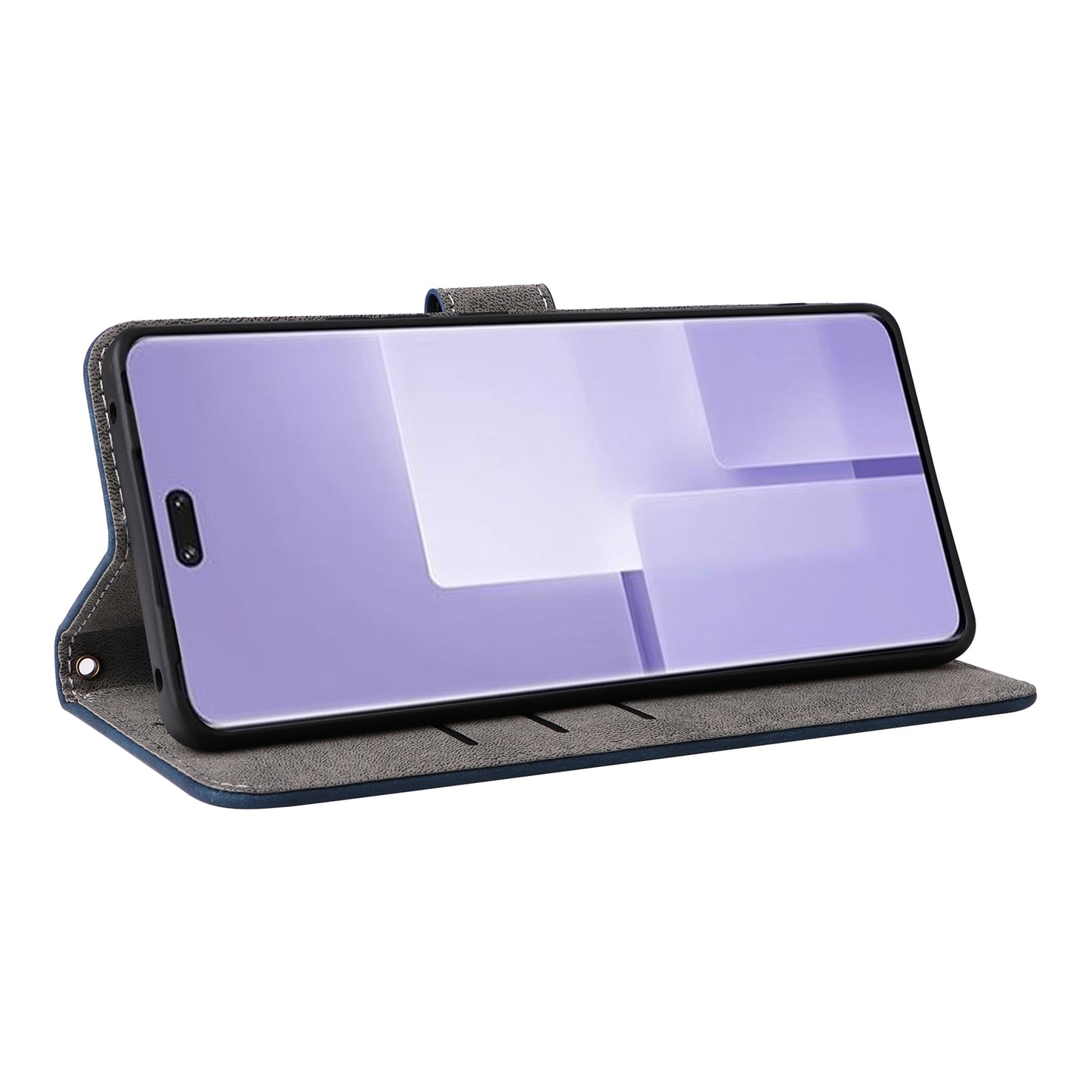 Uniqkart for Xiaomi Civi 3 5G RFID Blocking Phone Cover Shockproof Leather Wallet Stand Case - Blue