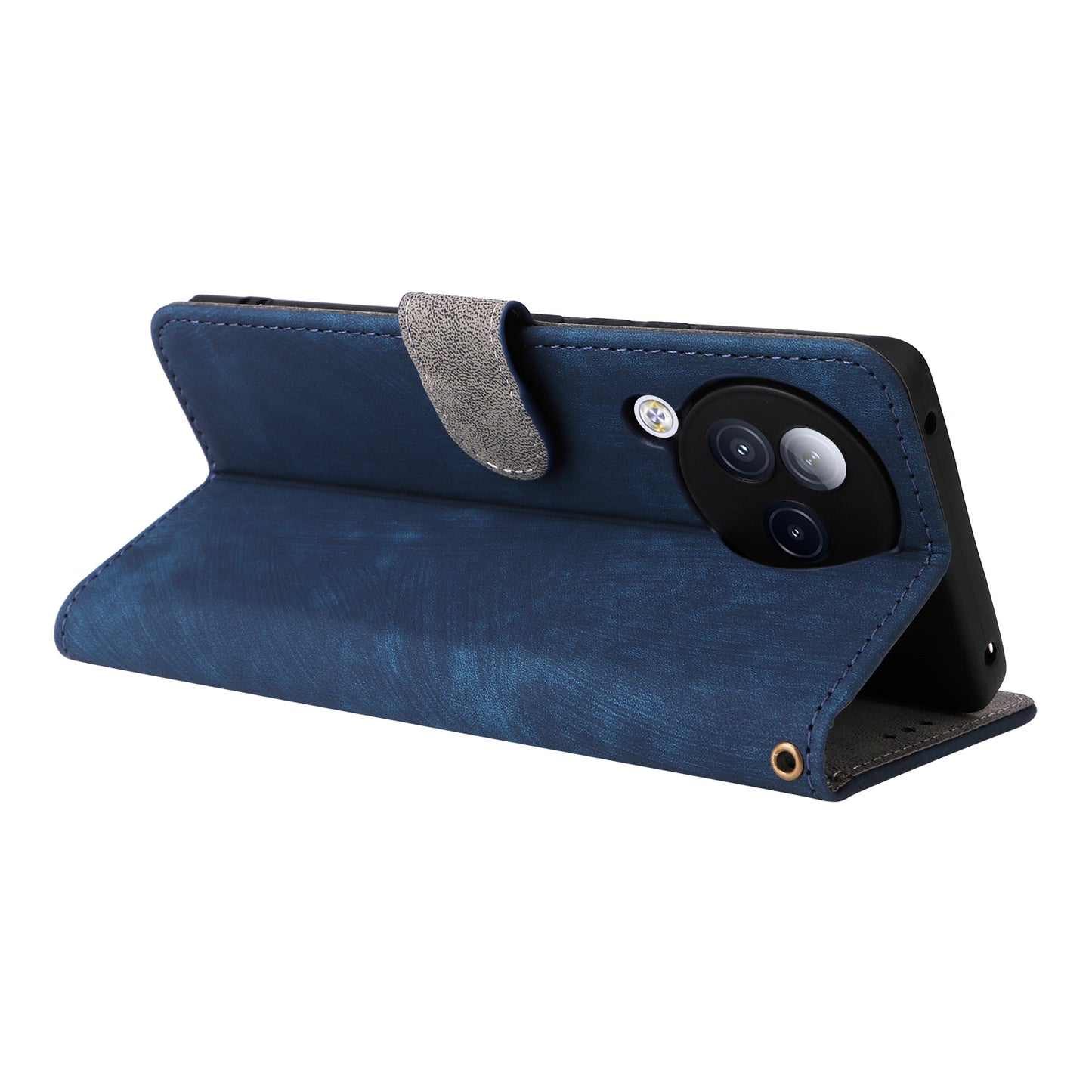 Uniqkart for Xiaomi Civi 3 5G RFID Blocking Phone Cover Shockproof Leather Wallet Stand Case - Blue