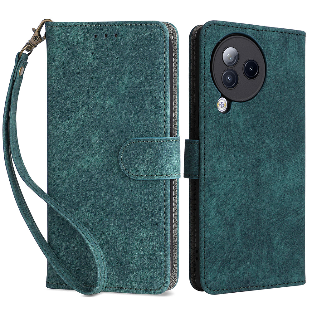 Uniqkart for Xiaomi Civi 3 5G RFID Blocking Phone Cover Shockproof Leather Wallet Stand Case - Green