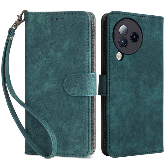 Uniqkart for Xiaomi Civi 3 5G RFID Blocking Phone Cover Shockproof Leather Wallet Stand Case - Green