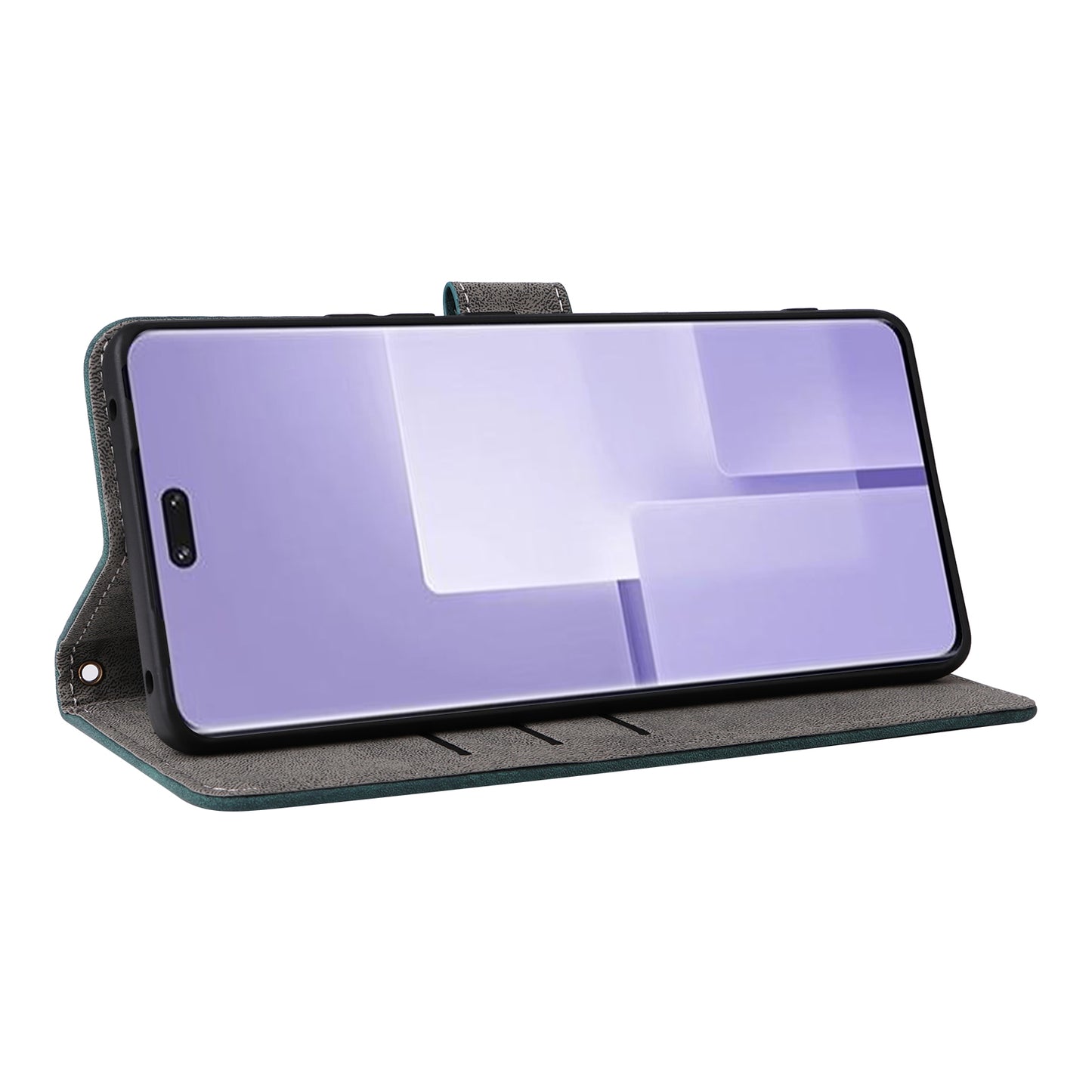 Uniqkart for Xiaomi Civi 3 5G RFID Blocking Phone Cover Shockproof Leather Wallet Stand Case - Green