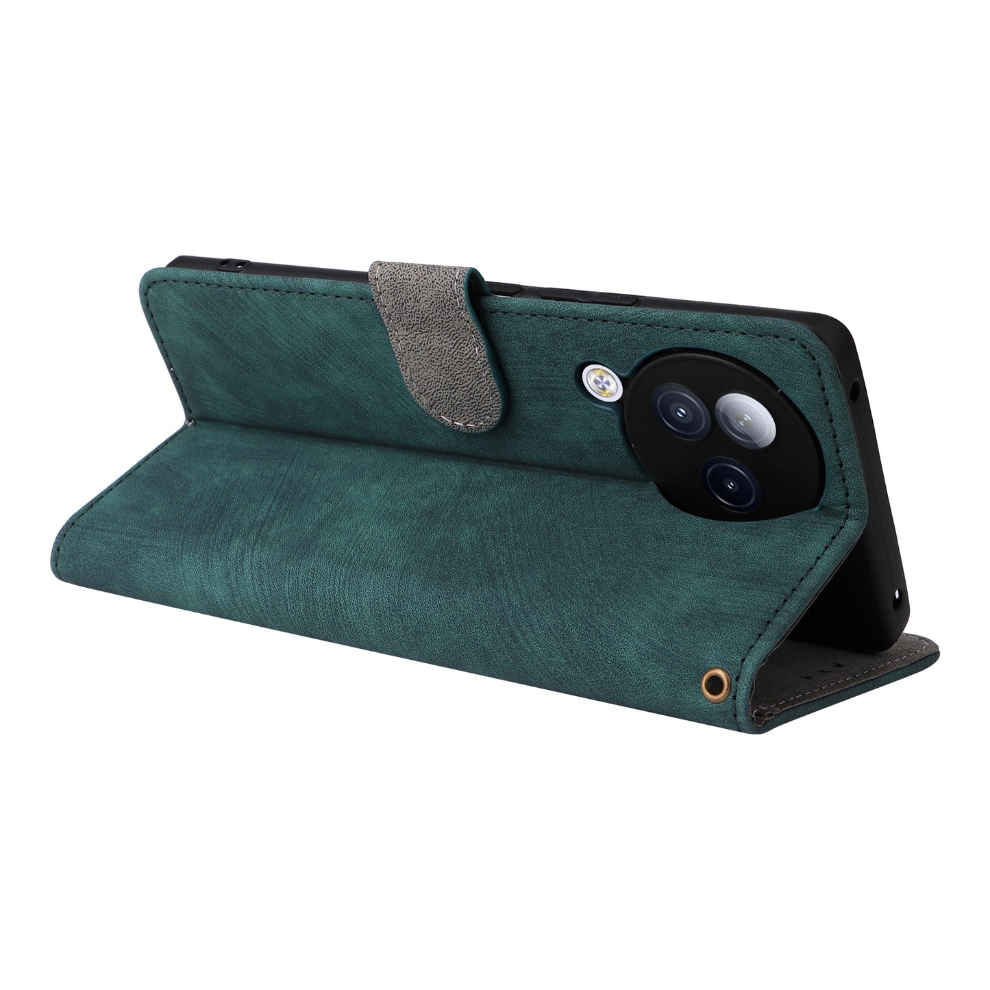 Uniqkart for Xiaomi Civi 3 5G RFID Blocking Phone Cover Shockproof Leather Wallet Stand Case - Green
