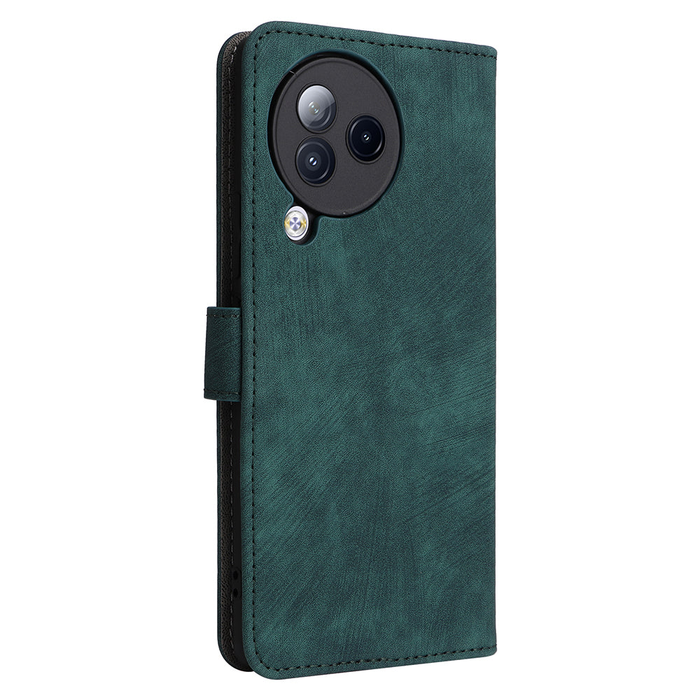 Uniqkart for Xiaomi Civi 3 5G RFID Blocking Phone Cover Shockproof Leather Wallet Stand Case - Green