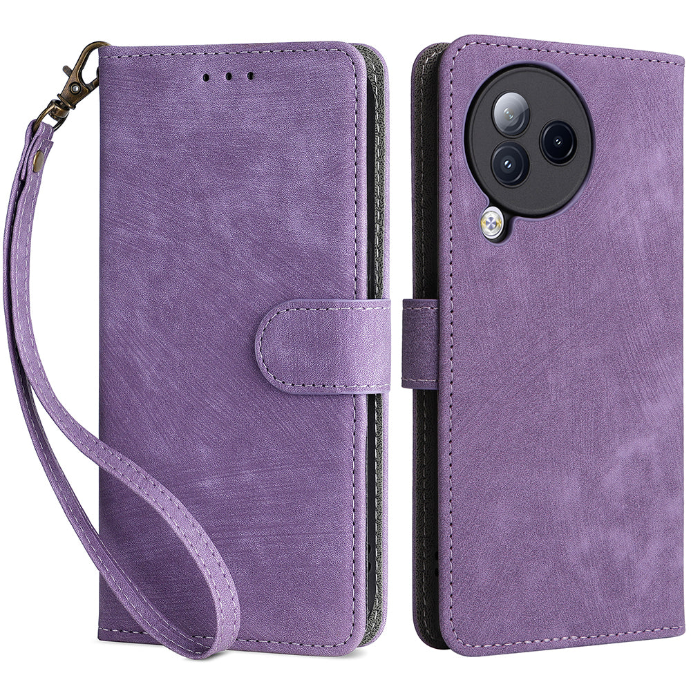 Uniqkart for Xiaomi Civi 3 5G RFID Blocking Phone Cover Shockproof Leather Wallet Stand Case - Purple