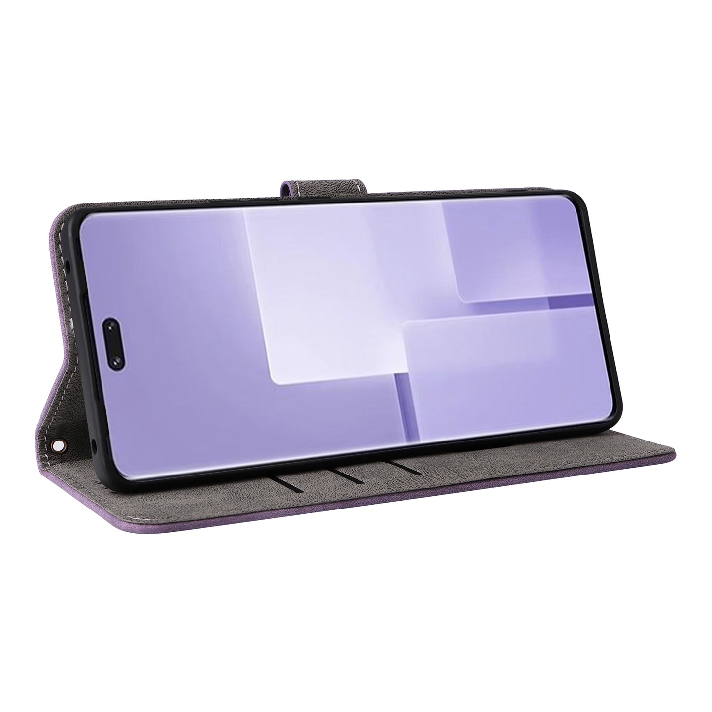 Uniqkart for Xiaomi Civi 3 5G RFID Blocking Phone Cover Shockproof Leather Wallet Stand Case - Purple