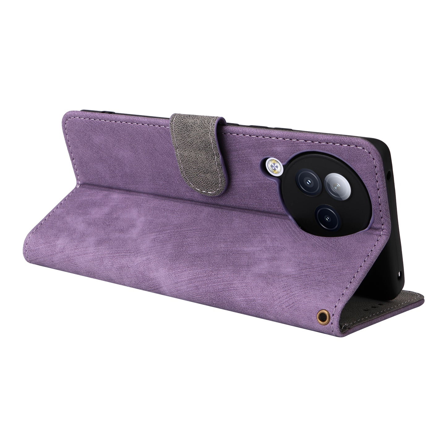 Uniqkart for Xiaomi Civi 3 5G RFID Blocking Phone Cover Shockproof Leather Wallet Stand Case - Purple