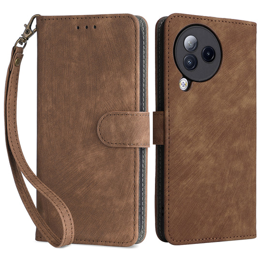 Uniqkart for Xiaomi Civi 3 5G RFID Blocking Phone Cover Shockproof Leather Wallet Stand Case - Brown