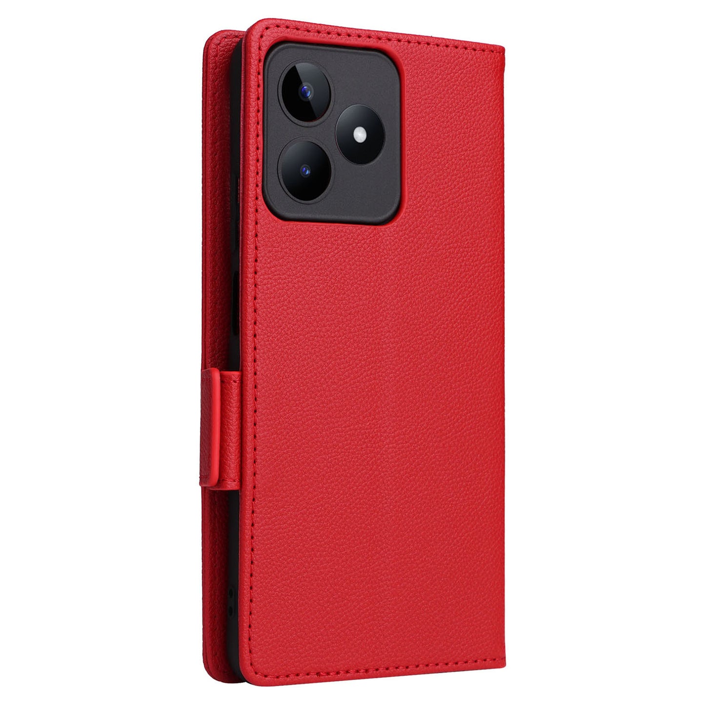 Uniqkart for Realme C53 / Narzo N53 4G PU Leather Wallet Stand Case Litchi Texture Phone Cover - Red