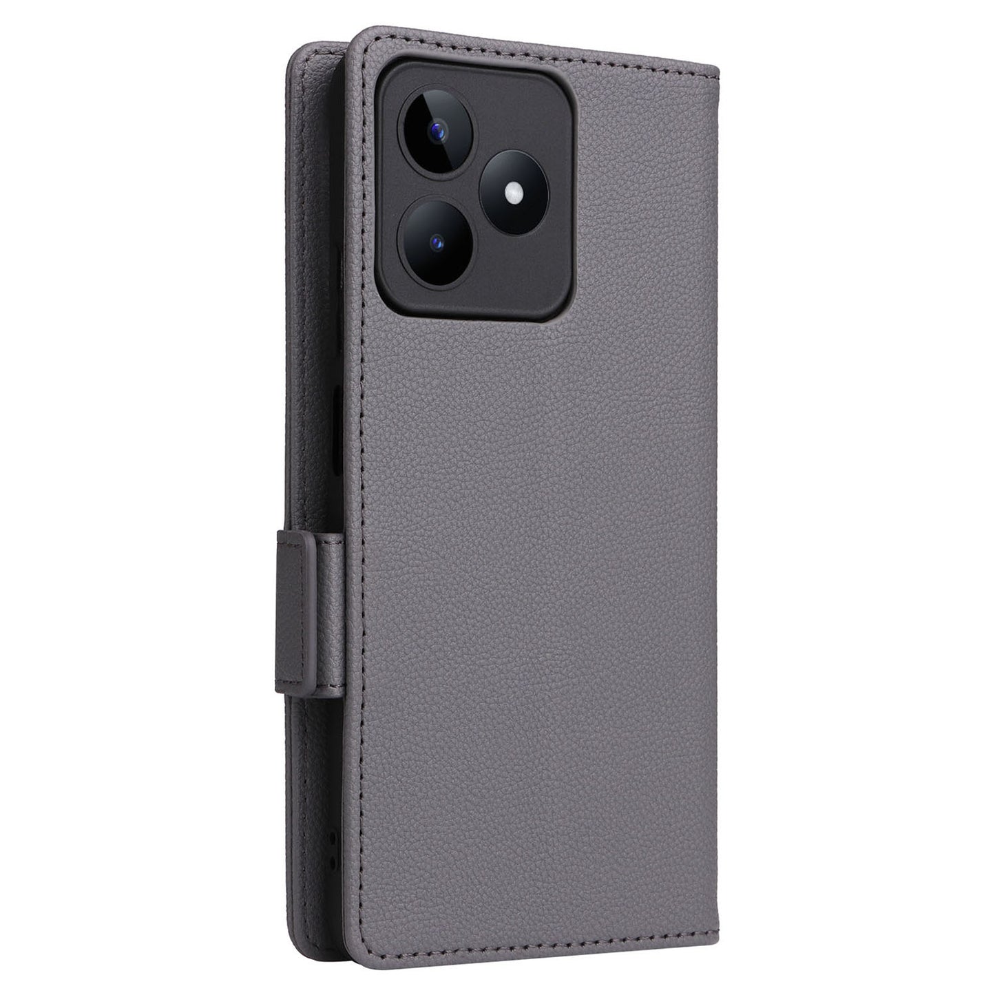 Uniqkart for Realme C53 / Narzo N53 4G PU Leather Wallet Stand Case Litchi Texture Phone Cover - Grey