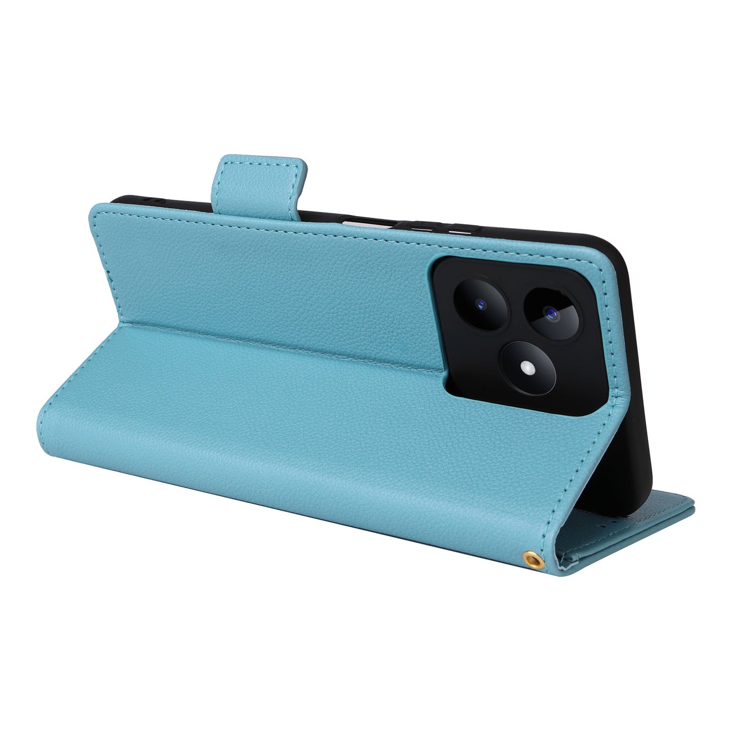 Uniqkart for Realme C53 / Narzo N53 4G PU Leather Wallet Stand Case Litchi Texture Phone Cover - Baby Blue