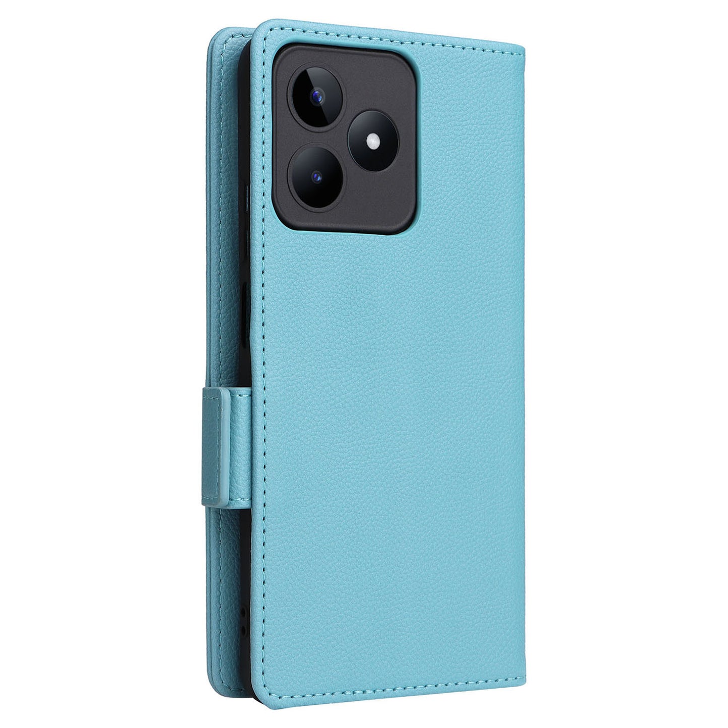 Uniqkart for Realme C53 / Narzo N53 4G PU Leather Wallet Stand Case Litchi Texture Phone Cover - Baby Blue