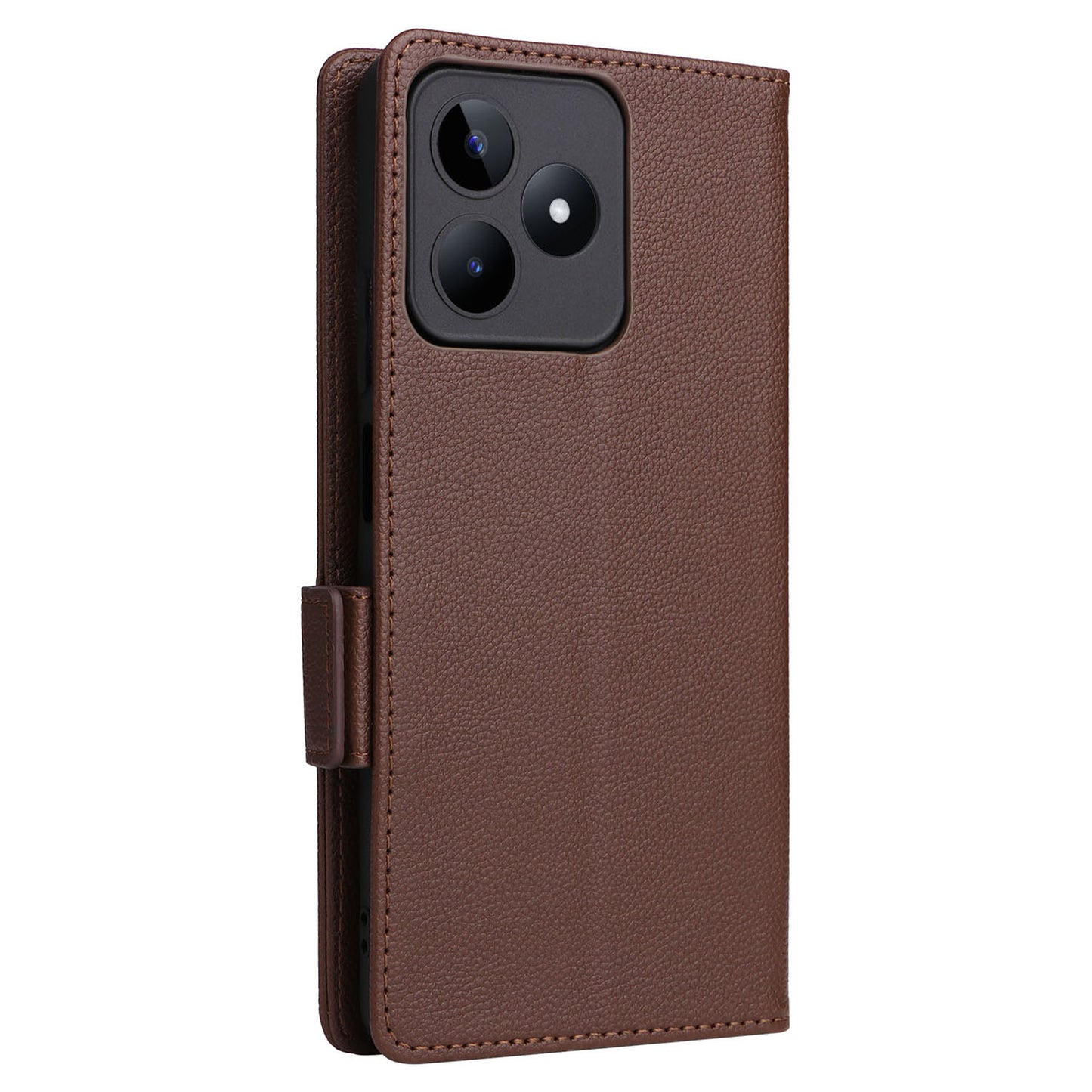Uniqkart for Realme C53 / Narzo N53 4G PU Leather Wallet Stand Case Litchi Texture Phone Cover - Brown