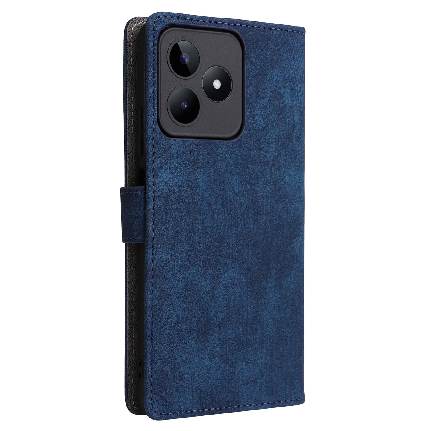 Uniqkart for Realme C53 4G / Narzo N53 4G RFID Blocking Wallet Phone Cover Anti-drop Leather Stand Case - Blue