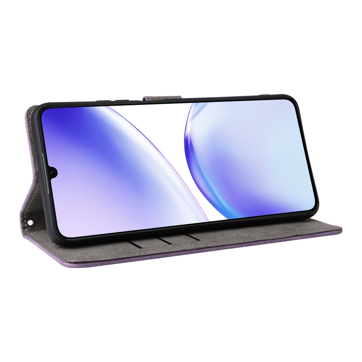 Uniqkart for Realme C53 4G / Narzo N53 4G RFID Blocking Wallet Phone Cover Anti-drop Leather Stand Case - Purple